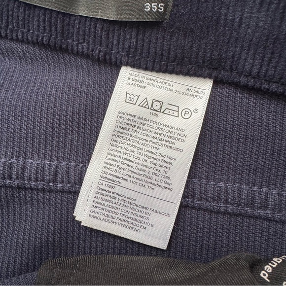 Banana Republic Pants Womens 35S Dark Blue Corduroy Straight Ankle High Rise NWT - Picture 9 of 12